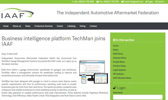 IAAF names TechMan as member; federation encouraged by company’s business solutions